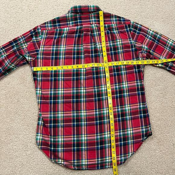 Ralph Lauren Mens Red Multicolor Plaid Long Sleeve Shirt Size Medium - Picture 6 of 6
